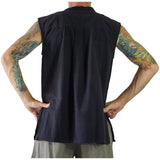 'Rogue' Medieval Sleeveless Shirt - Black - zootzu