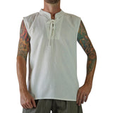 'Rogue' Medieval Sleeveless Shirt  - Cream - zootzu