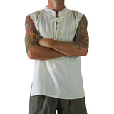 'Rogue' Medieval Sleeveless Shirt  - Cream - zootzu