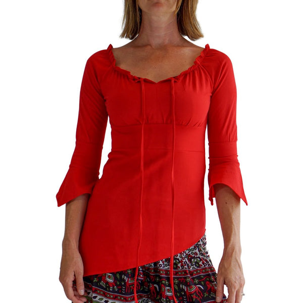 'Spirit' Womens Pirate Gypsy Shirt - Red - zootzu