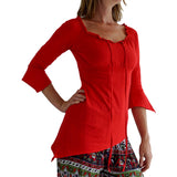 'Spirit' Womens Pirate Gypsy Shirt - Red - zootzu