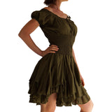 'Willow' Renaissance Gypsy Dress - Fern Green - zootzu