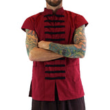 Naval 'Pirate' Vest - Plain Cotton - Red - zootzu