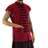 Naval 'Pirate' Vest - Plain Cotton - Red - zootzu