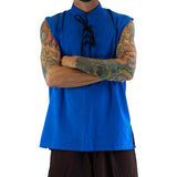 'Rogue' Medieval Sleeveless Shirt - Blue - zootzu