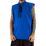 'Rogue' Medieval Sleeveless Shirt - Blue - zootzu