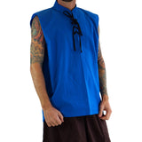 'Rogue' Medieval Sleeveless Shirt - Blue - zootzu