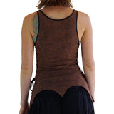 'Long Petal Vest' Viking Bodice - Stone Brown - zootzu