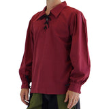 'Merchant' Renaissance Shirt - Burgundy Red - zootzu