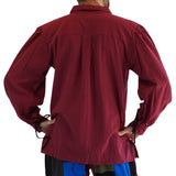 'Merchant' Renaissance Shirt - Burgundy Red - zootzu