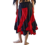 'Two Layer' Alternating Panel Skirt - Black/Red - zootzu