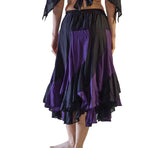 'Two Layer' Alternating Panel Skirt - Black / Purple - zootzu