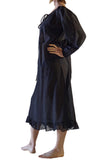 'Long Chemise' Overdress Renaissance Medieval Blouse - Black - zootzu