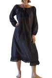 'Long Chemise' Overdress Renaissance Medieval Blouse - Black - zootzu