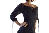 'Bonny Dress' Womens Renaissance Gypsy Gown Pirate Costume - Black - zootzu