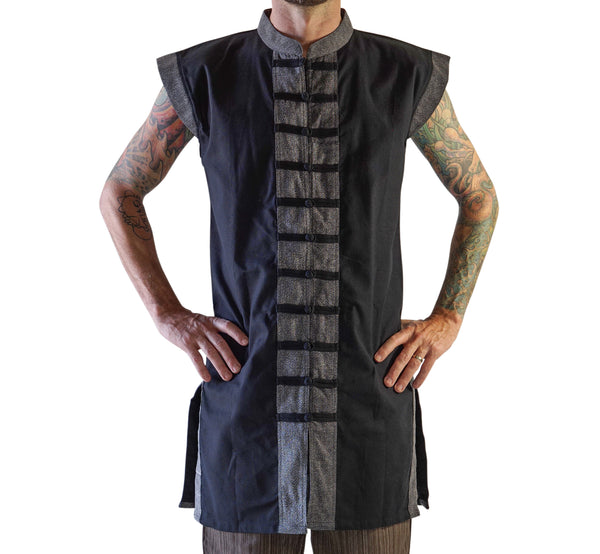 Long Pirate Vest - Black/Stone Black - zootzu