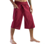 Short Thai Fisherman Pants -  Burgundy Red - zootzu