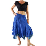 'Two Layer' Gypsy Renaissance Skirt - Blue - zootzu