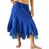 'Two Layer' Gypsy Renaissance Skirt - Blue - zootzu