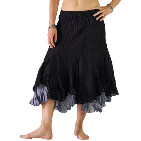 'Two Layer' Renaissance Skirt - Black/Gray