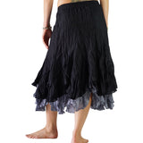 'Two Layer' Gypsy Renaissance Skirt - Black/Gray - zootzu