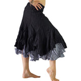 'Two Layer' Gypsy Renaissance Skirt - Black/Gray - zootzu