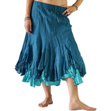 'Two Layer' Gypsy Renaissance Skirt - Teal - zootzu