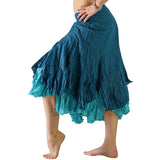 'Two Layer' Gypsy Renaissance Skirt - Teal - zootzu