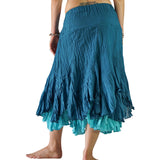 'Two Layer' Gypsy Renaissance Skirt - Teal - zootzu