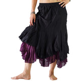 'Two Layer' Gypsy Renaissance Skirt - Black/Purple - zootzu