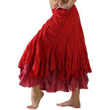 'Two Layer' Gypsy Renaissance Fairy Skirt - Red - zootzu