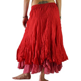 'Two Layer' Gypsy Renaissance Fairy Skirt - Red - zootzu