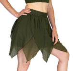 'Floating Petal Skirt' Fairy, Gyspy Clothing, Belly Dancer - Greens - zootzu