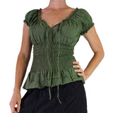 'SS Peasant Blouse, Chemise' - Fern Green - zootzu