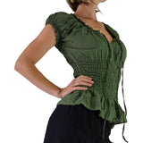 'SS Peasant Blouse, Chemise' - Fern Green - zootzu