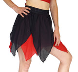 'Floating Petal Skirt' Fairy, Gyspy Clothing, Belly Dancer - Black/Red - zootzu