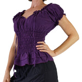 'SS Peasant Blouse, Chemise' - Purple - zootzu