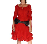 'Bonny Dress' Womens Renaissance Gypsy Gown Pirate Costume - Red - zootzu