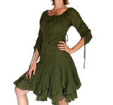 'Bonny Dress' Womens Renaissance Gypsy Gown Pirate Costume - Green - zootzu