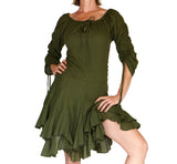 'Bonny Dress' Womens Renaissance Gypsy Gown Pirate Costume - Green - zootzu