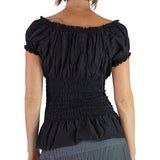 'SS Peasant Blouse, Chemise' - Black - zootzu