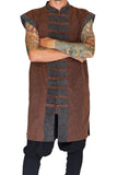 Long Pirate Vest - Stonewashed Brown/Brown Buttons - zootzu