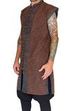 Long Pirate Vest - Stonewashed Brown/Brown Buttons - zootzu