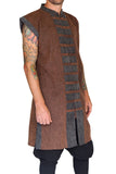 Long Pirate Vest - Stonewashed Brown/Brown Buttons - zootzu