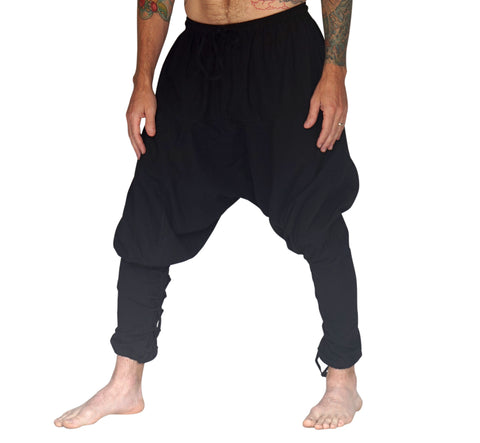 'Scallywag' Pants, Pirate, Harem, Jester - Solid Black