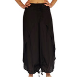 'Split Pants Hitch Up' Womens Pirate Pants - Black