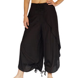 'Split Pants Hitch Up' Womens Pirate Pants - Black