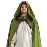 'Hooded Cloak' - Green/ Stone Brown - zootzu