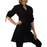 'Sage' Long Chemise, Womens Medieval Shirt, Steampunk Costume  - Black