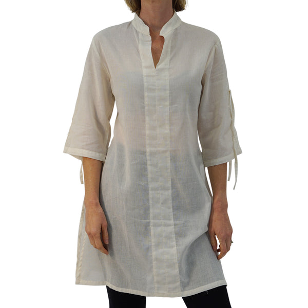 'Sage' Long Chemise, Womens Medieval Shirt - Cream